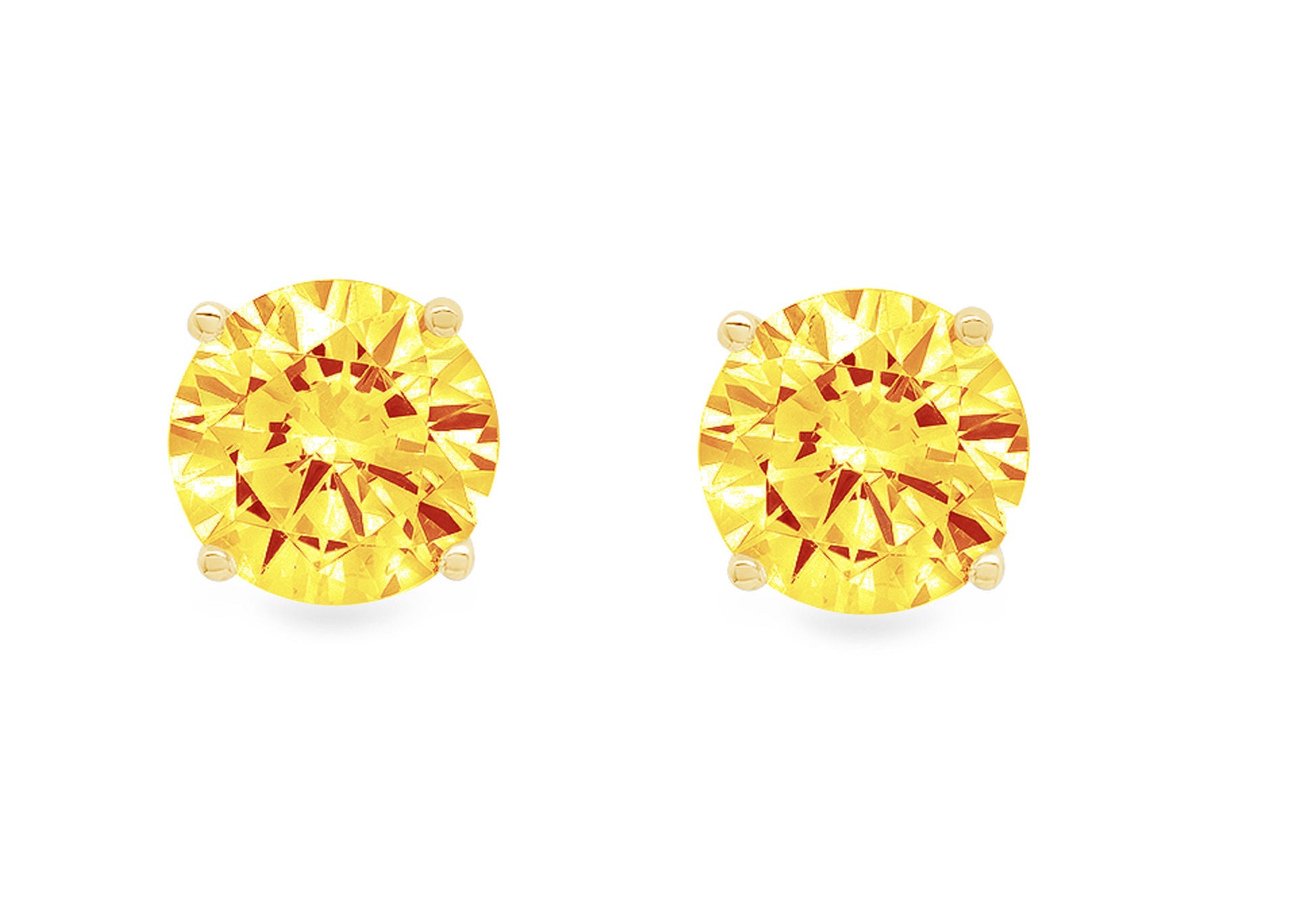 18k Yellow Gold Citrine Stud Earrings Q5903