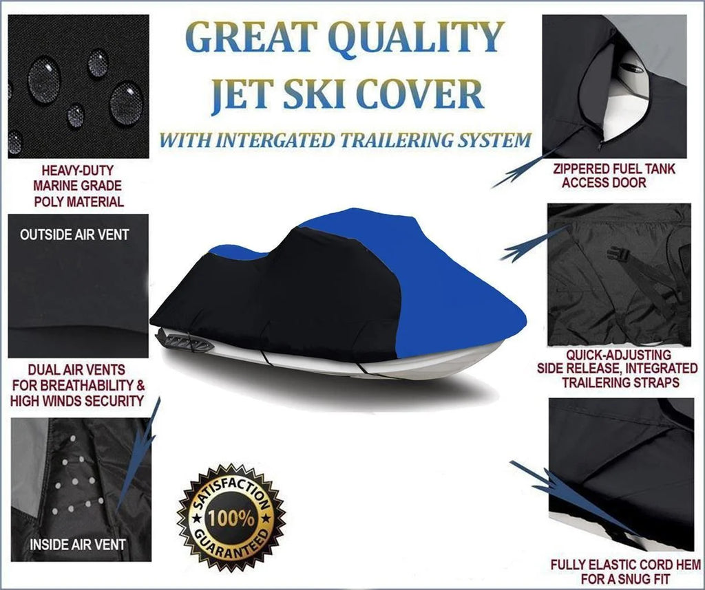 Heavy-Duty Trailerable Jet Ski PWC Cover 2 Seater P782