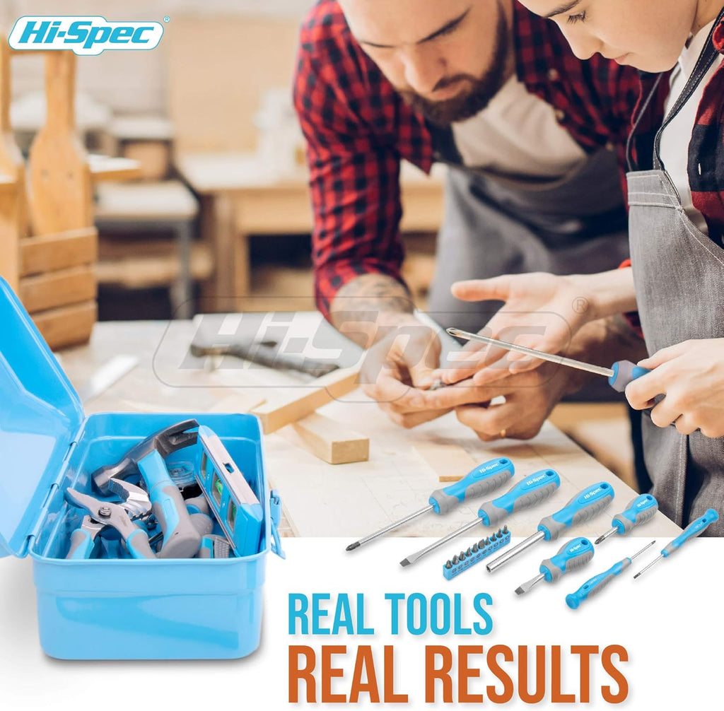 33 Piece Blue Tool Kit Set with Metal Box D602932