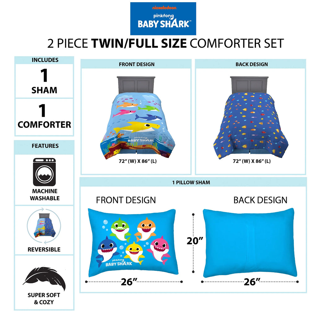 2-Piece Twin/Full Comforter Set, Reversible, Microfiber L329