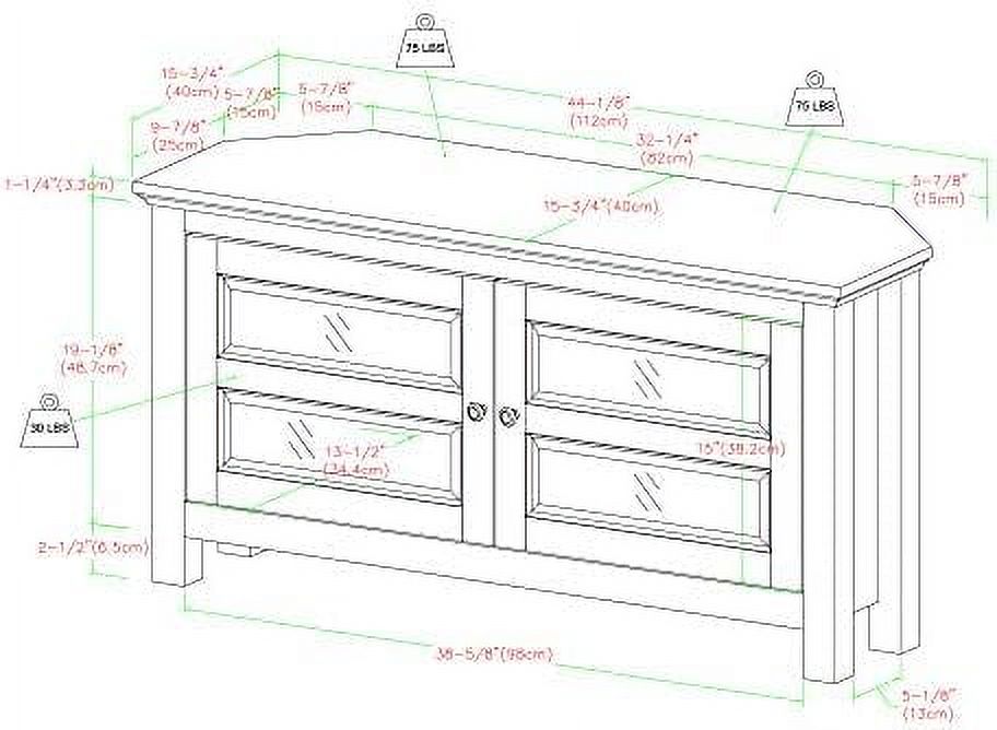 Grey Wood Corner TV Stand 44 Inch M868431
