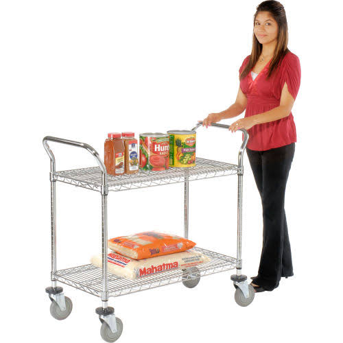 Chrome 2 Shelf Utility Cart B61906