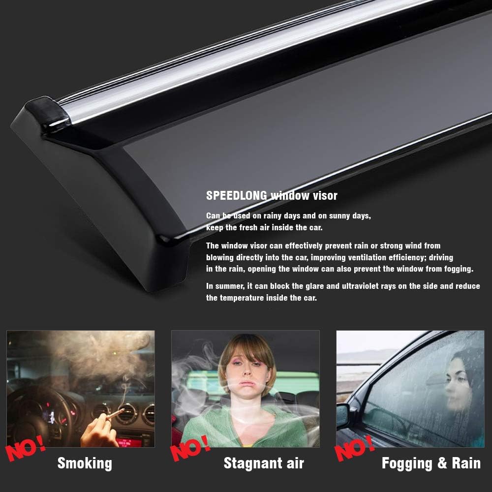 Car Window Visor Vent Shade Deflector Sun Rain Guards Compatible with 2020 2021 Ford Escape Pack of 2 V1556