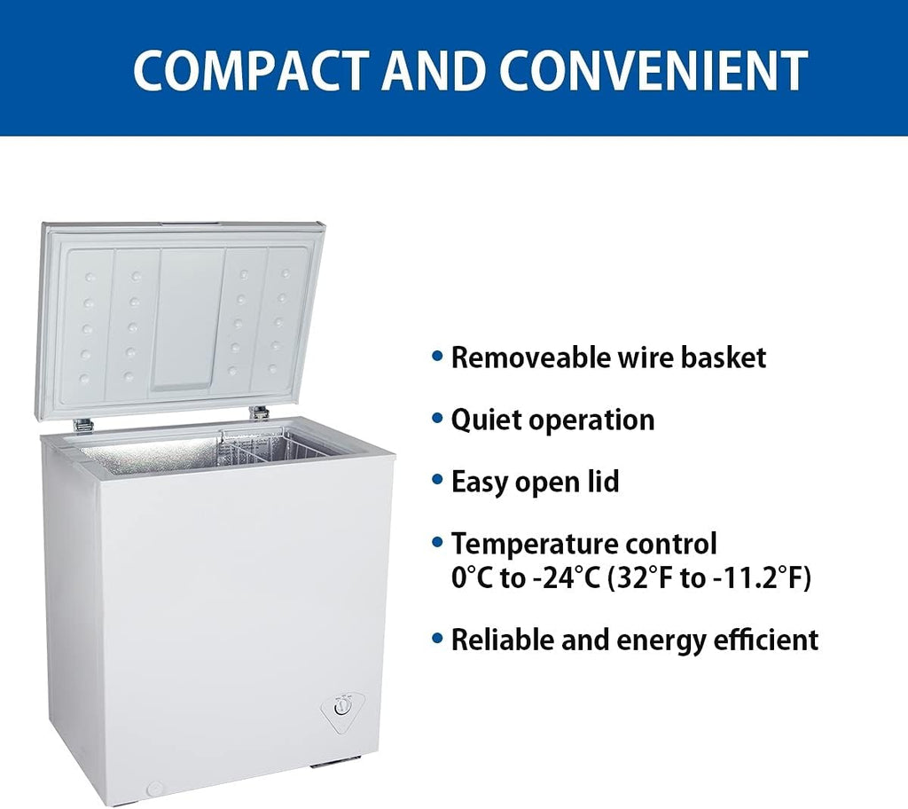 White 5.0 Cubic Feet Compact Chest Freezer with Removable Wire Basket B930406
