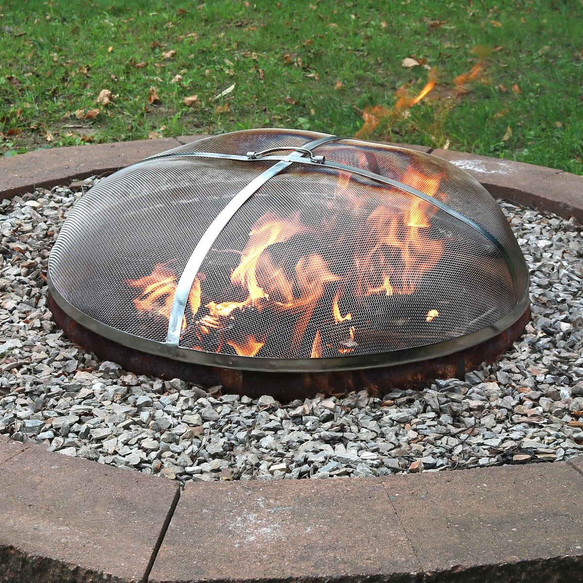 40 inch Stainless Steel Fire Pit Spark Screen V613