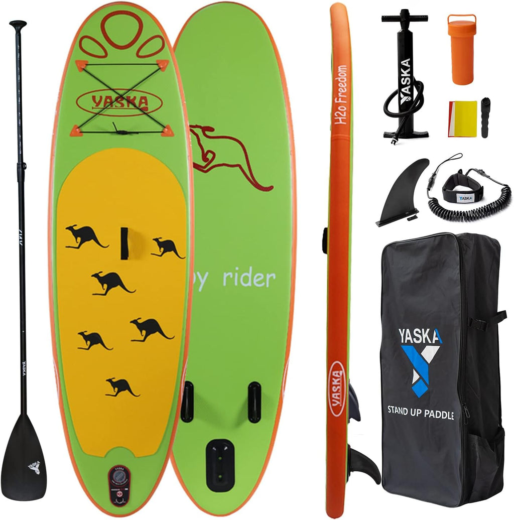Kids Inflatable Stand Up Paddle Board with Hand Pump, Adjustable Aluminum Floating Paddle, Repair Kit, Rucksack and Bottom Fin D95527