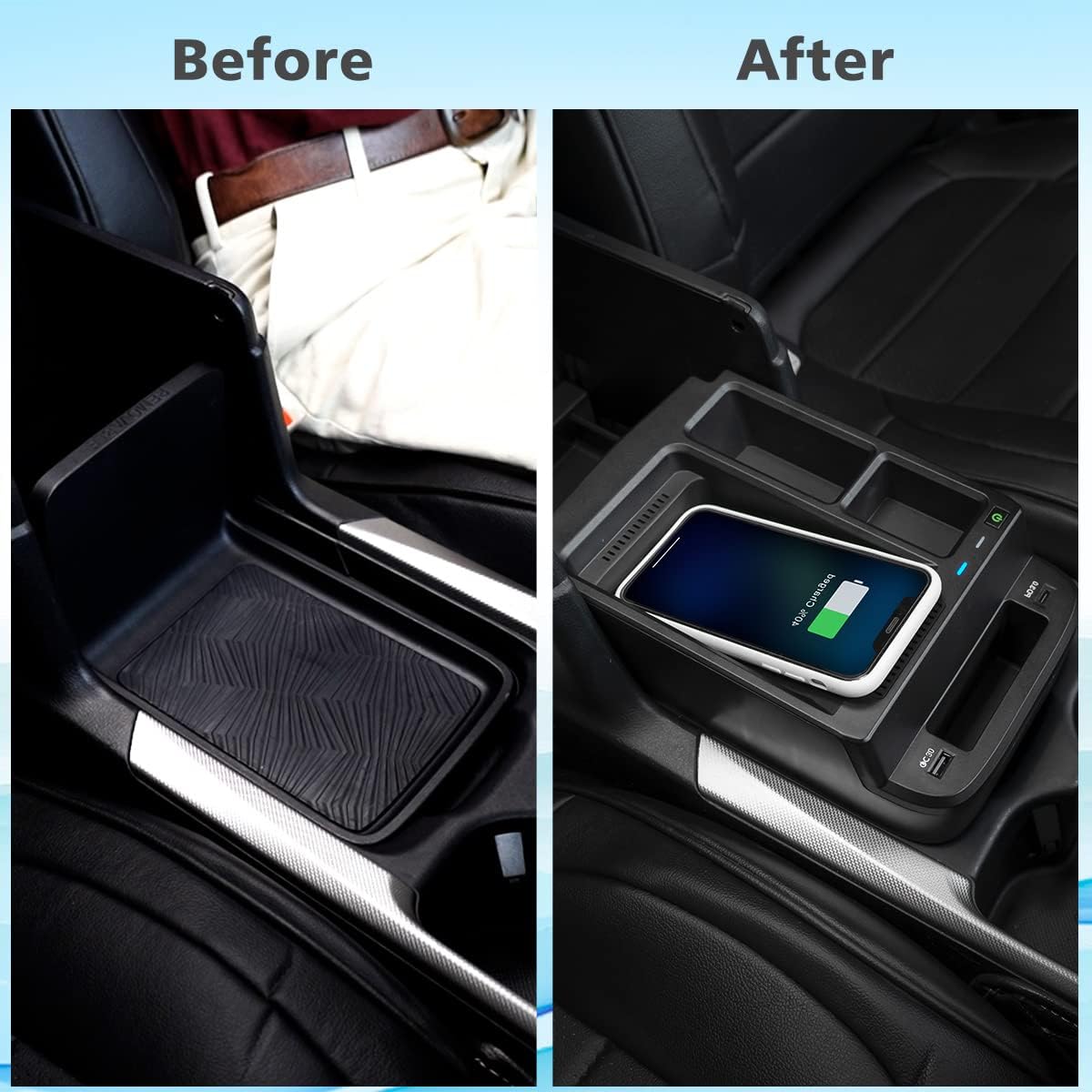 Center Console Organizer with Wireless Charger R4259