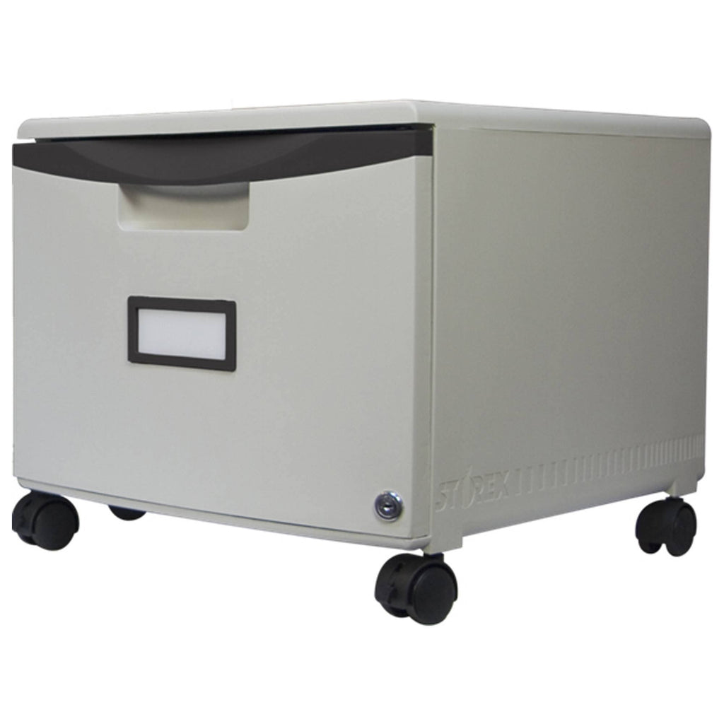 Black Single Drawer Mini File Cabinet with Lock R98422