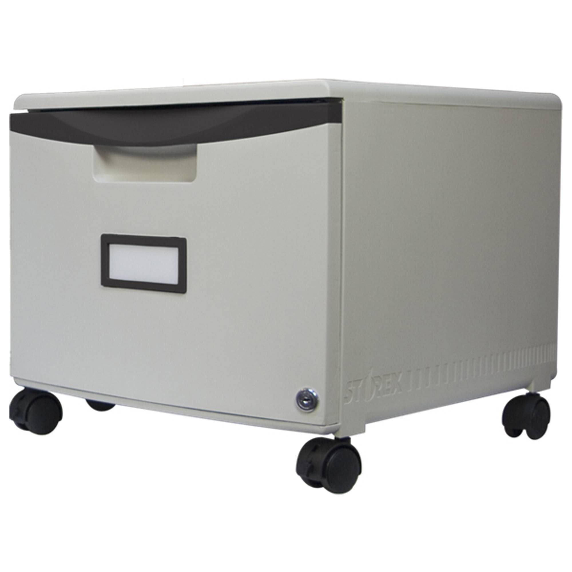 Black Single Drawer Mini File Cabinet with Lock R98422