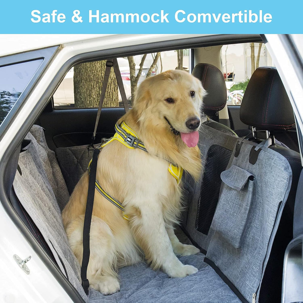 Gray Pack of 2 Waterproof Dog Car Hammock S50532