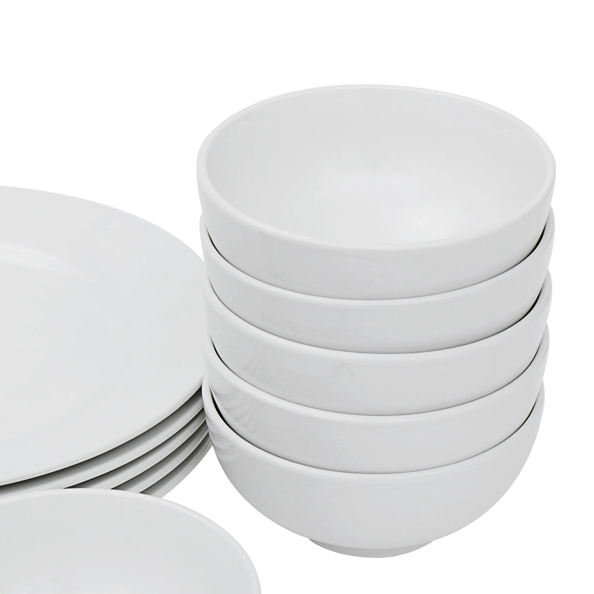 White 18 Pc Dinnerware Set for 6 S15446