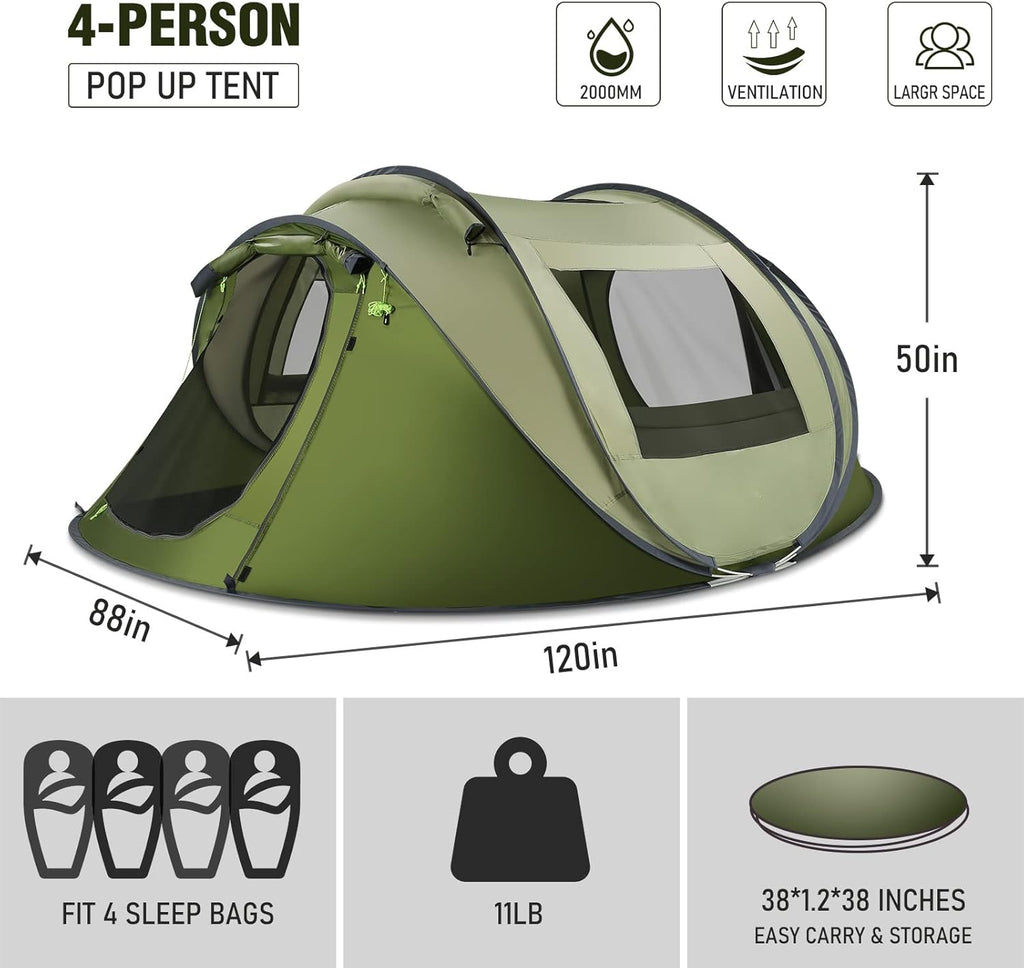 Pop Up Tent 4 Person with Carry Bag P201