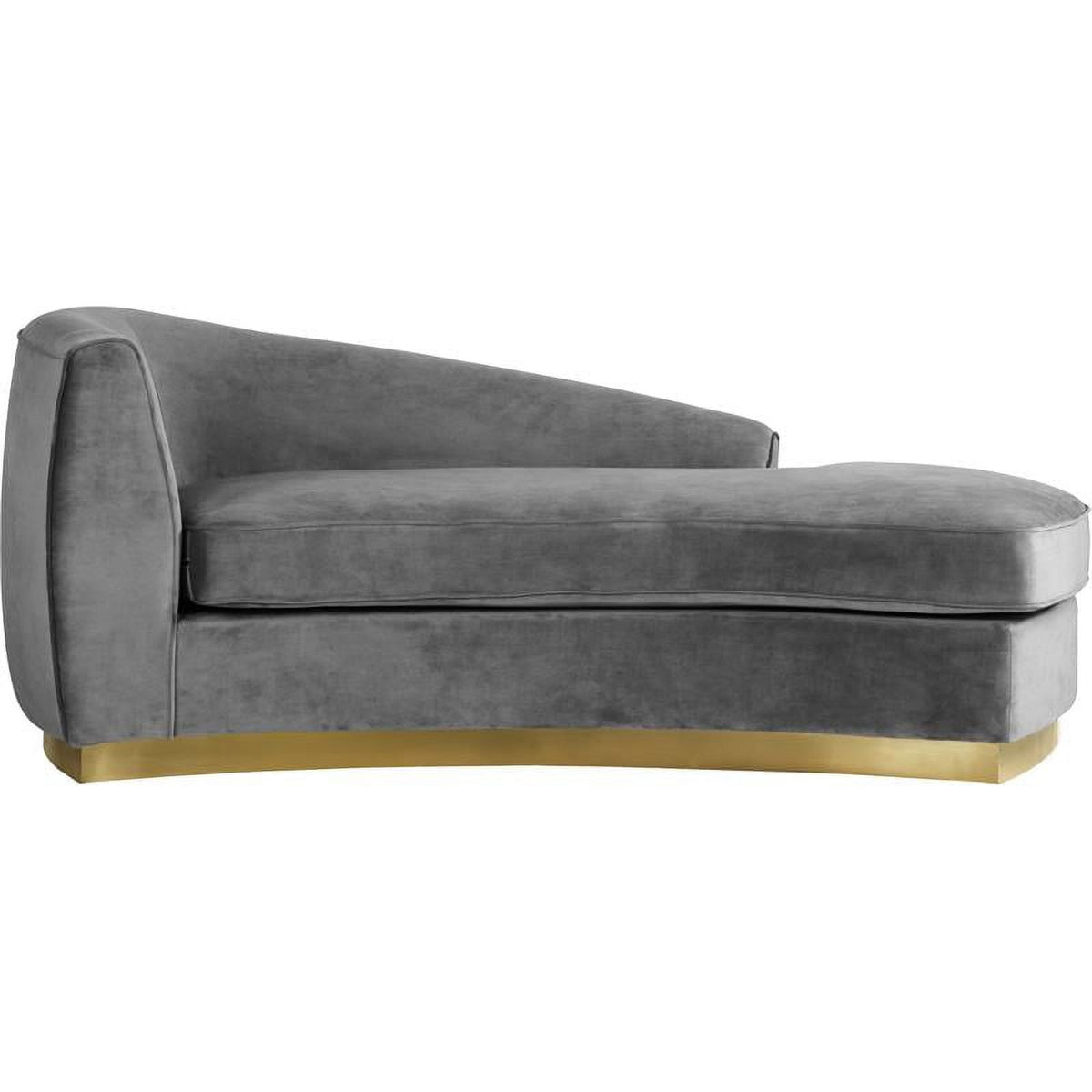 2-Piece Set with Velvet Accent Chair and Chaise in Gray and Gold J451699