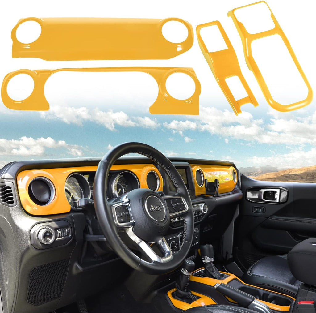Purple Center Console Dashboard Trim Gear Shift Panel Cover 4PCS U971