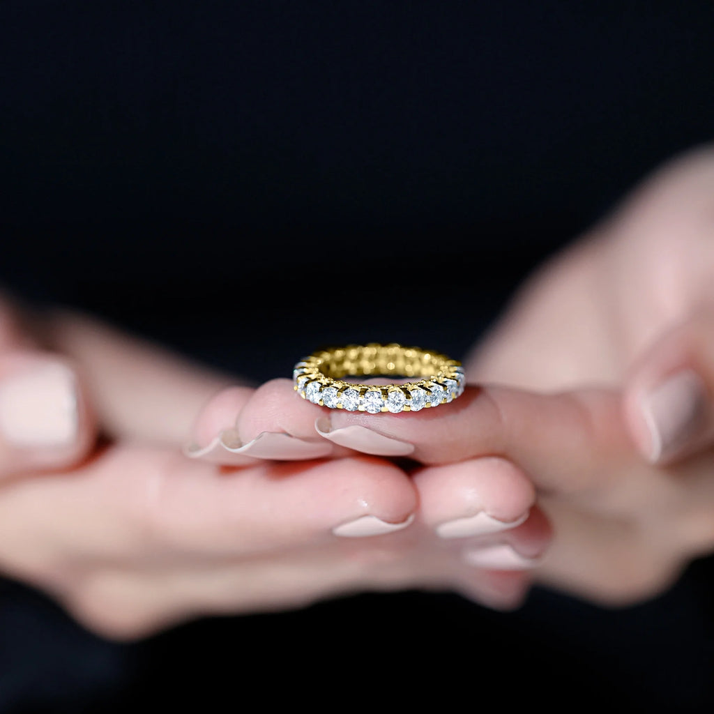 14K Yellow Gold Moissanite Eternity Ring A7933