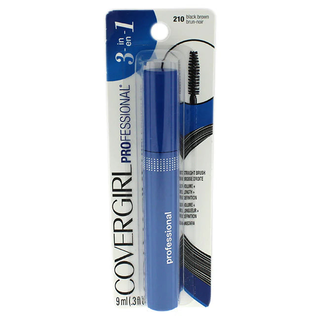 3-in-1 Straight Brush Mascara - Black Brown - 0.3 oz U98784