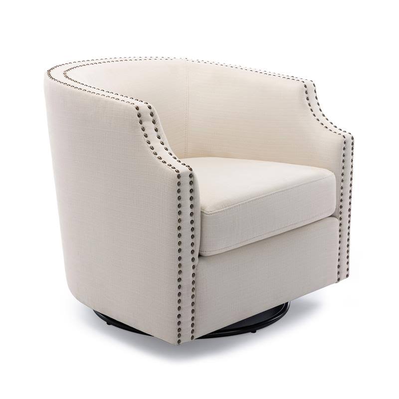 Linen Swivel Barrel Chair J2172