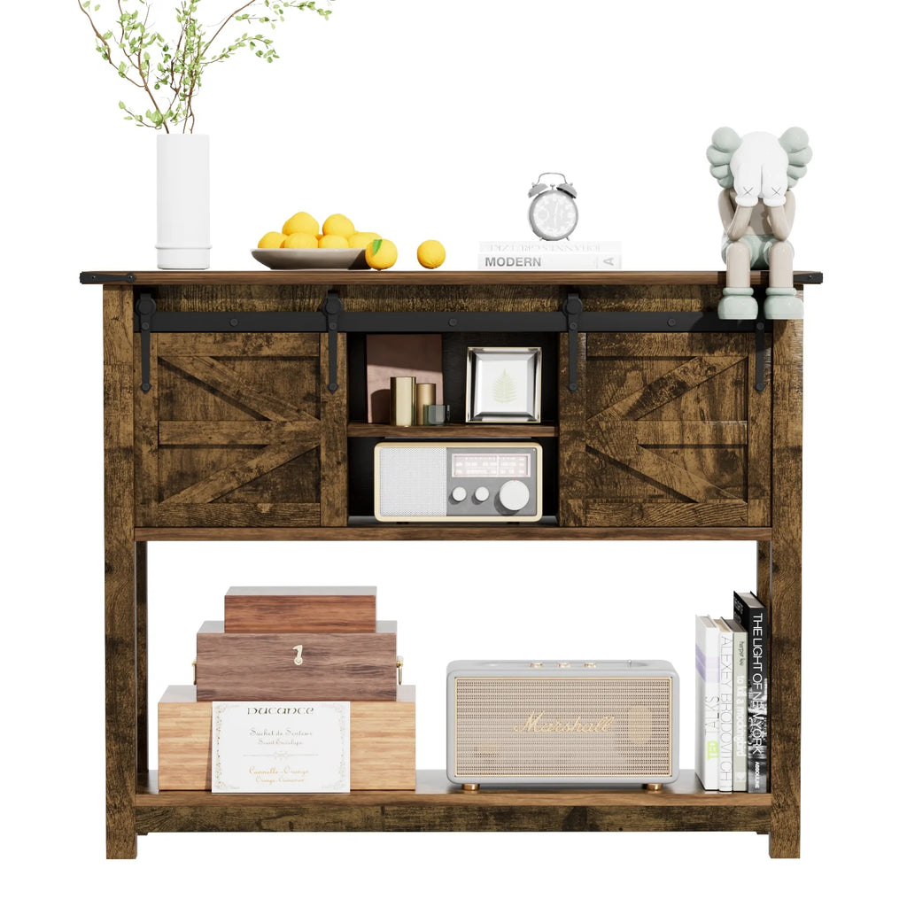 43 Inch Farmhouse Console Table with Storage N194