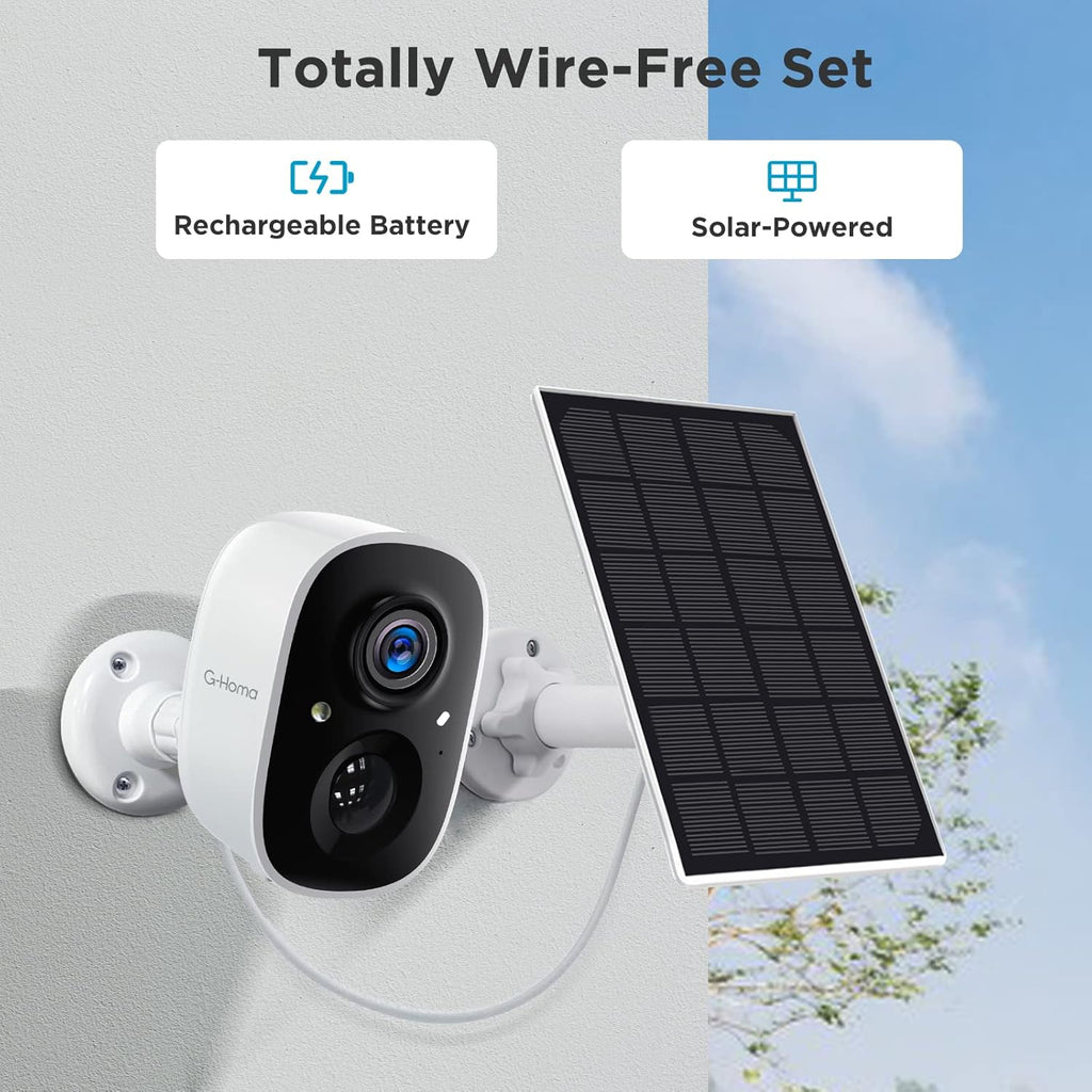 Solar Security Camera with Color Night Vision, Wireless Battery Powered 1080P Outdoor Video Camera with Two-Way Audio P162689