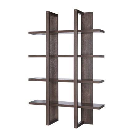 Walnut Oak Brown 4-Shelf Bookcase N19225