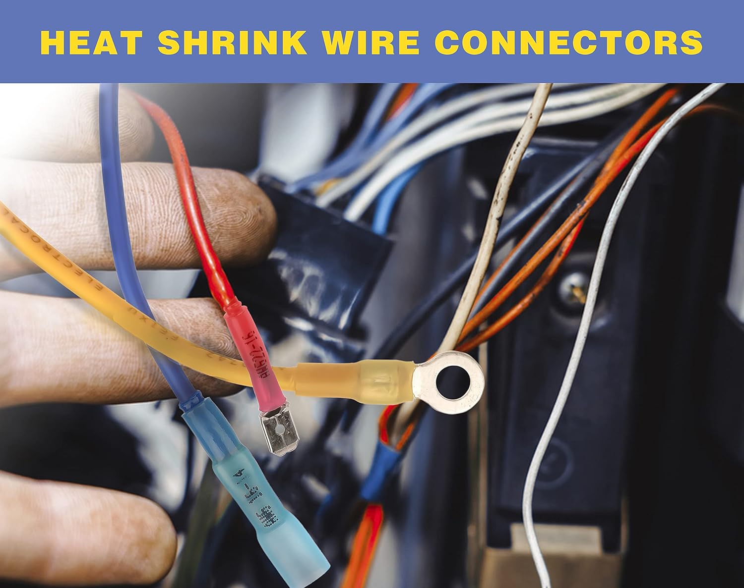Crimping Tool for Heat Shrink Connectors with 200PCS Marine Grade Heat Shrink Butt Connectors of Tinned Red Copper AWG 20-10 N820