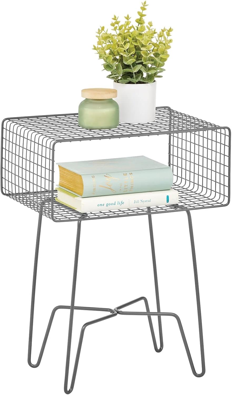 Industrial Side Table with Storage Shelf K2124