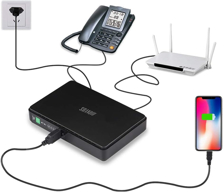 Mini UPS Battery Backup Uninterruptible Power Supply with 10000mAh Battery Pack Z25029