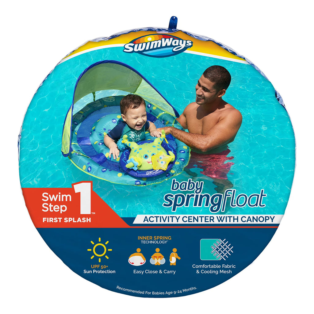 Green Octopus Baby Spring Float Activity Center with Canopy L9856