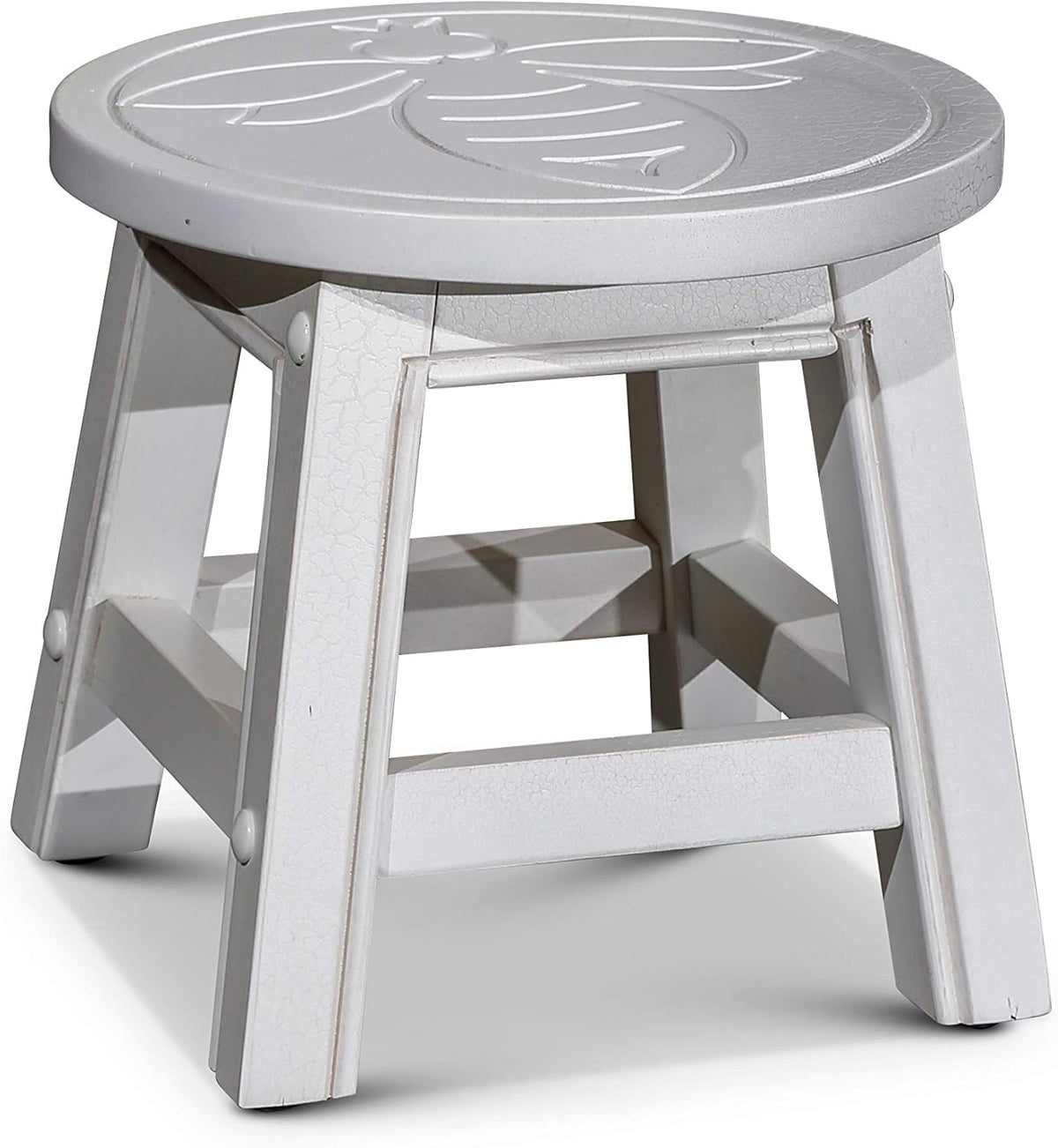 Espresso Carved Wooden Step Stool F56326
