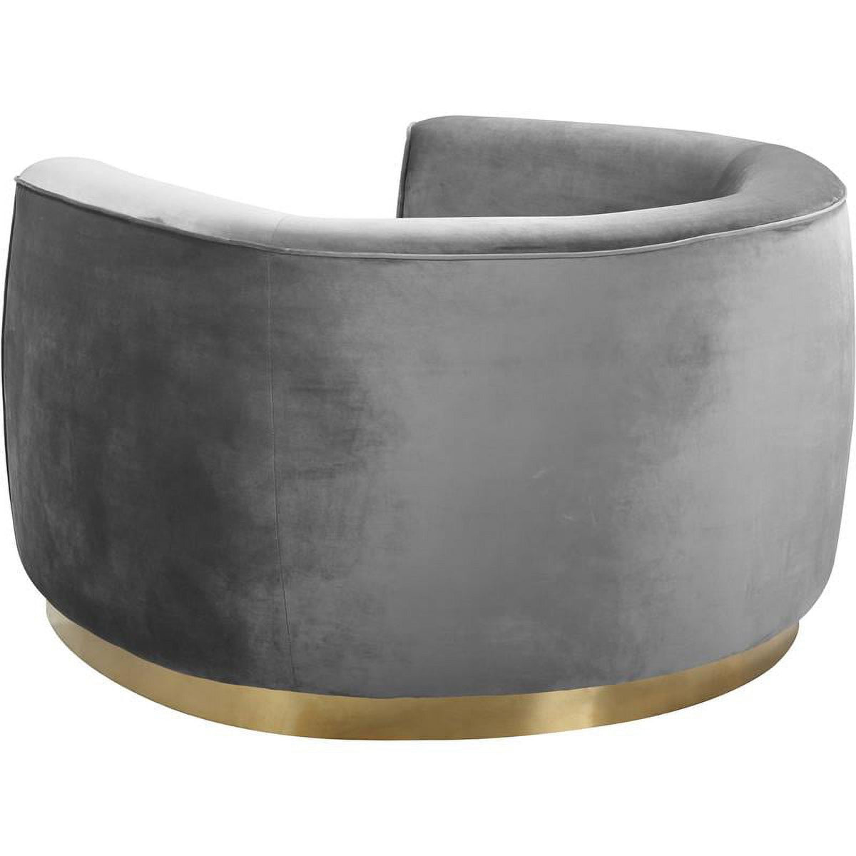2-Piece Set with Velvet Accent Chair and Chaise in Gray and Gold J451699