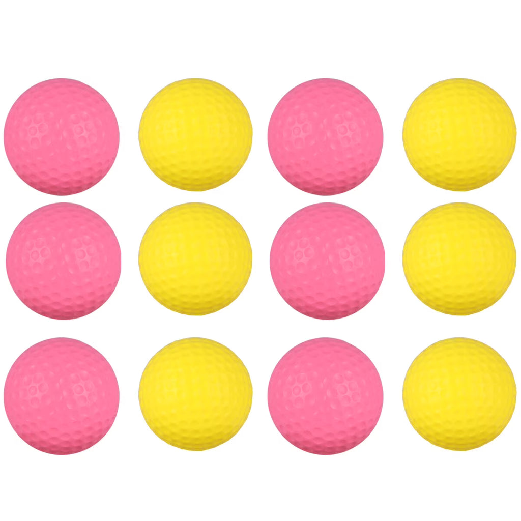 12pcs Children Plastic Sports Elastic PU Balls (Pink, Yellow) V872