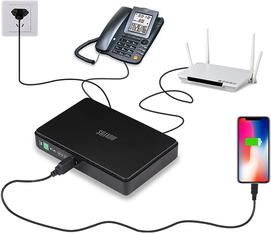 Mini UPS Battery Backup Uninterruptible Power Supply with 10000mAh Battery Pack Z25029