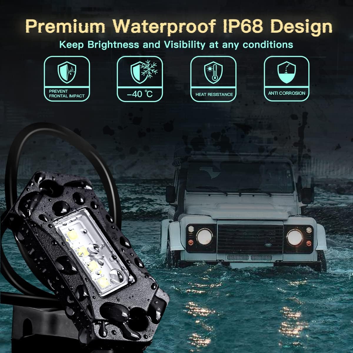 20Pods White LED Rock Lights M5203