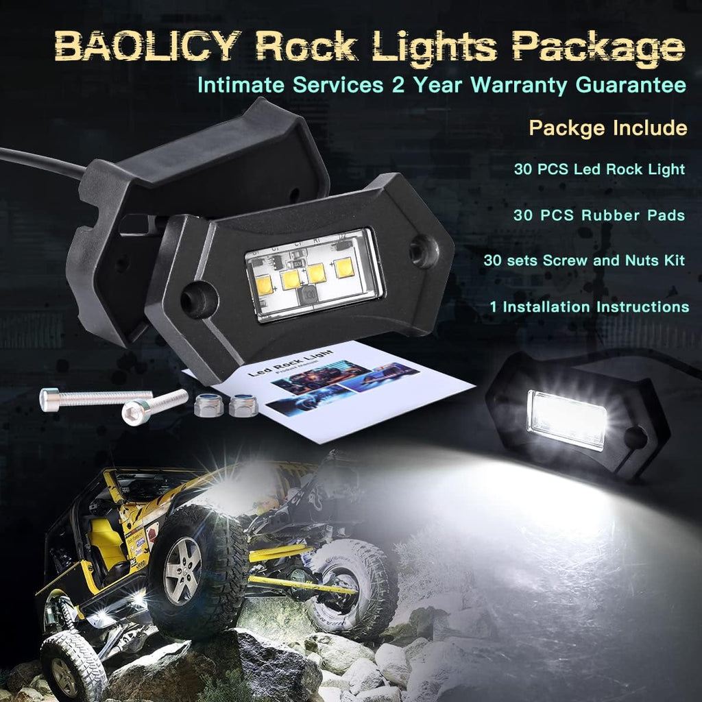 20Pods White LED Rock Lights M5203