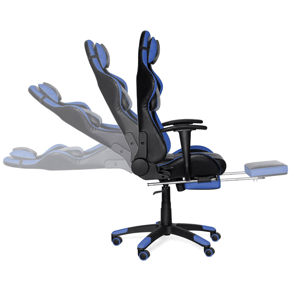 Blue Ergonomic Swivel Reclining Office Gaming Chair I82665