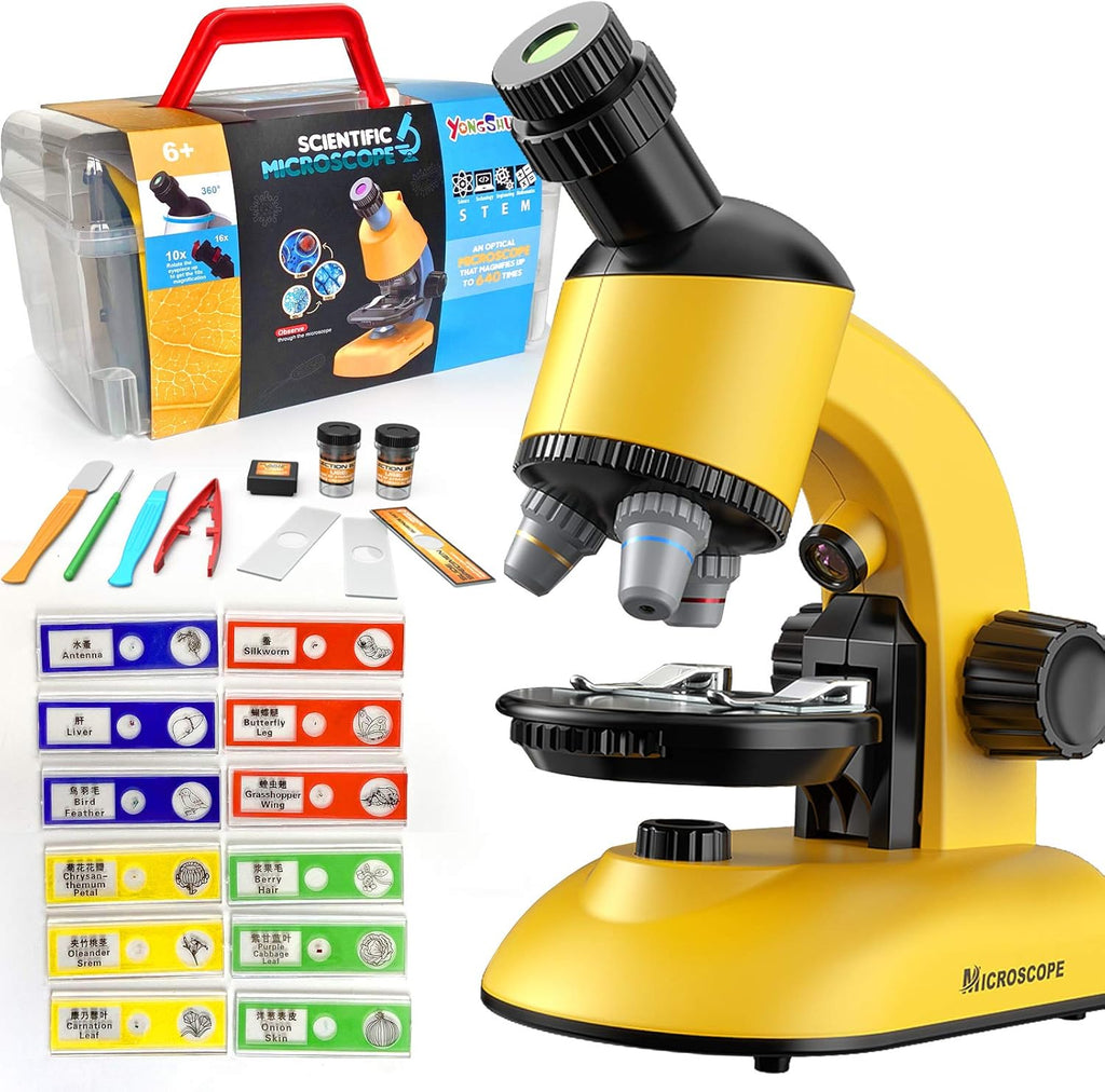 40X-1200X LED Microscope Kit with Slides H664