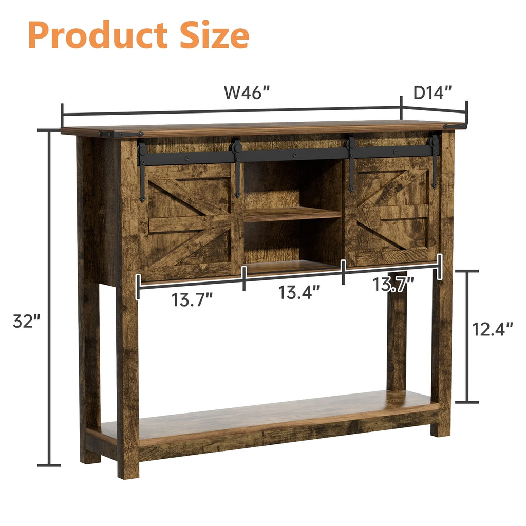43 Inch Farmhouse Console Table with Storage N194
