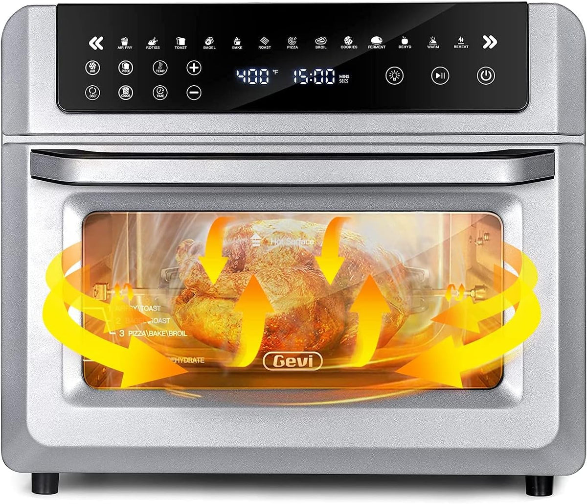 Large Digital LED Screen Convection Air Fryer Toaster Oven Combo with Rotisserie and Dehydrator E9000
