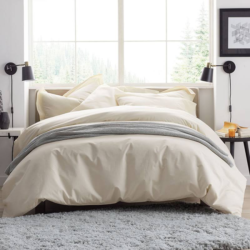 Pewter Gray Supima Cotton Percale Duvet Cover, Twin X322158