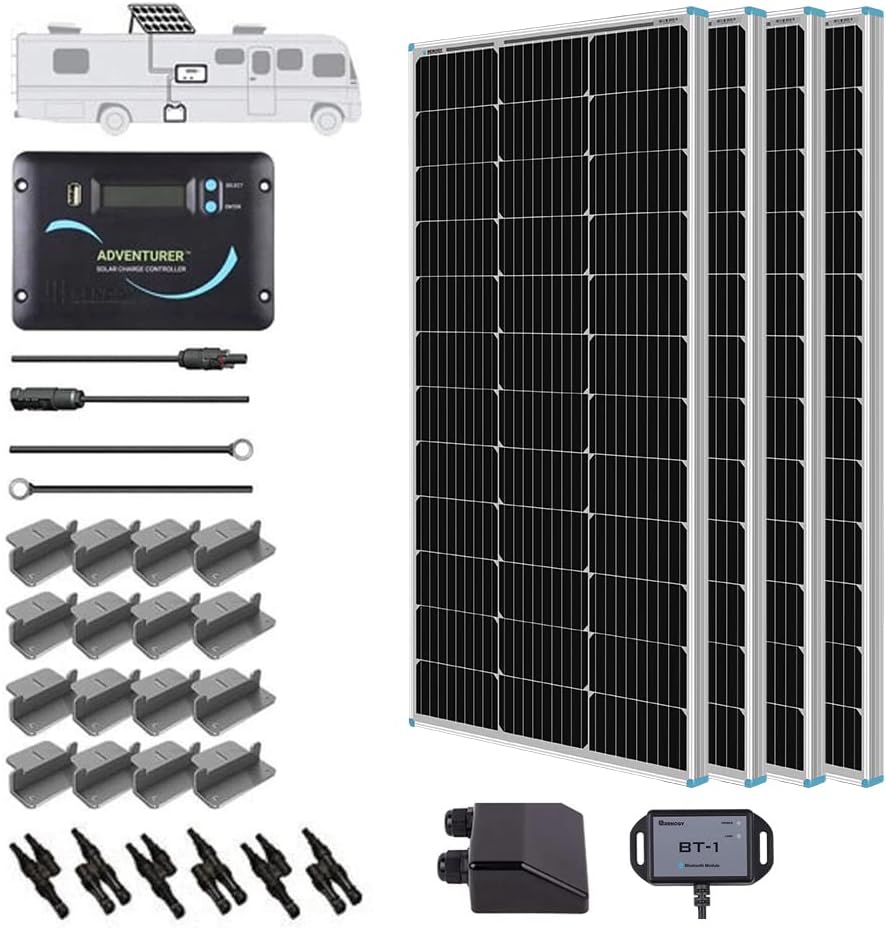 400 Watts 12 Volts Monocrystalline Solar Kit with Charge Controller L4444