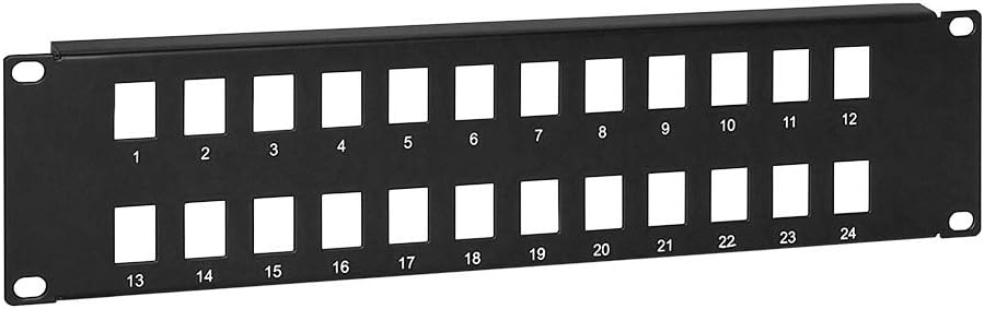24 Port 19" 2U Blank Keystone Patch Panel, 10 Pack T966
