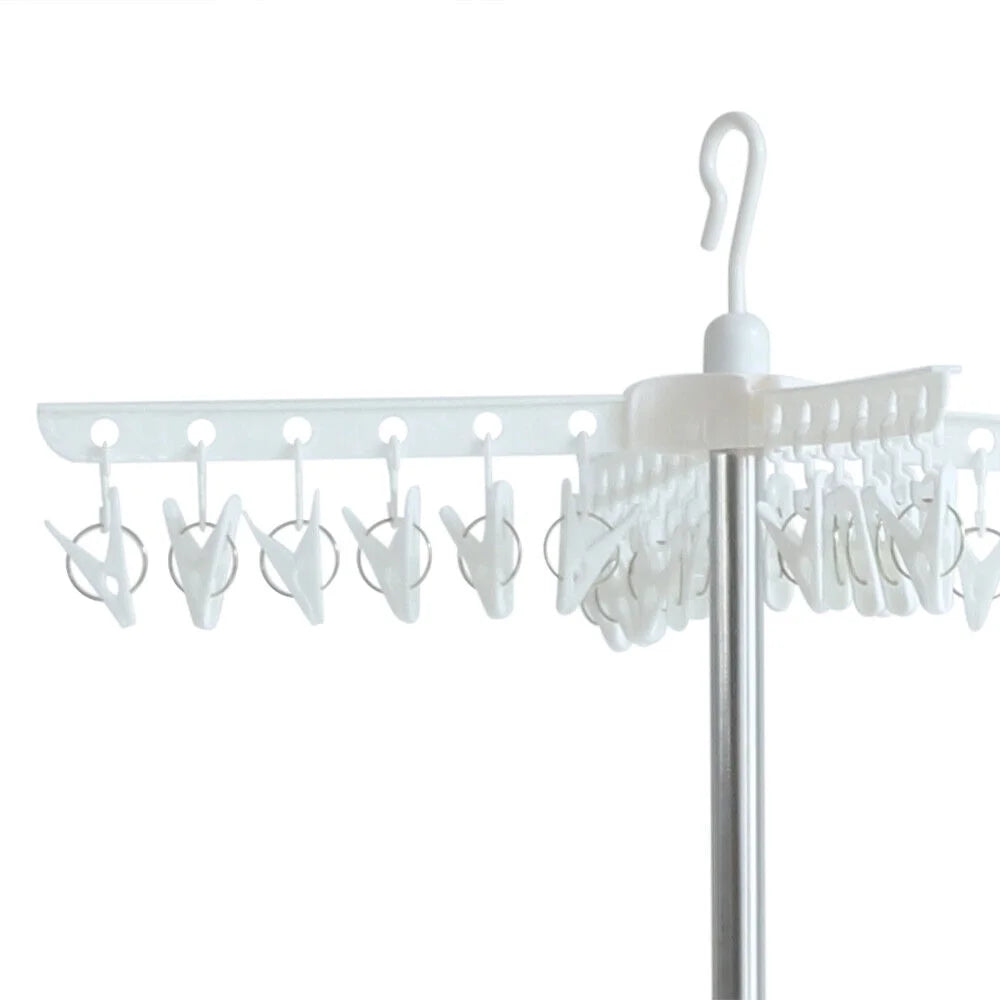 White Stainless Steel 3-Tier Foldable Clothes Drying Rack V917