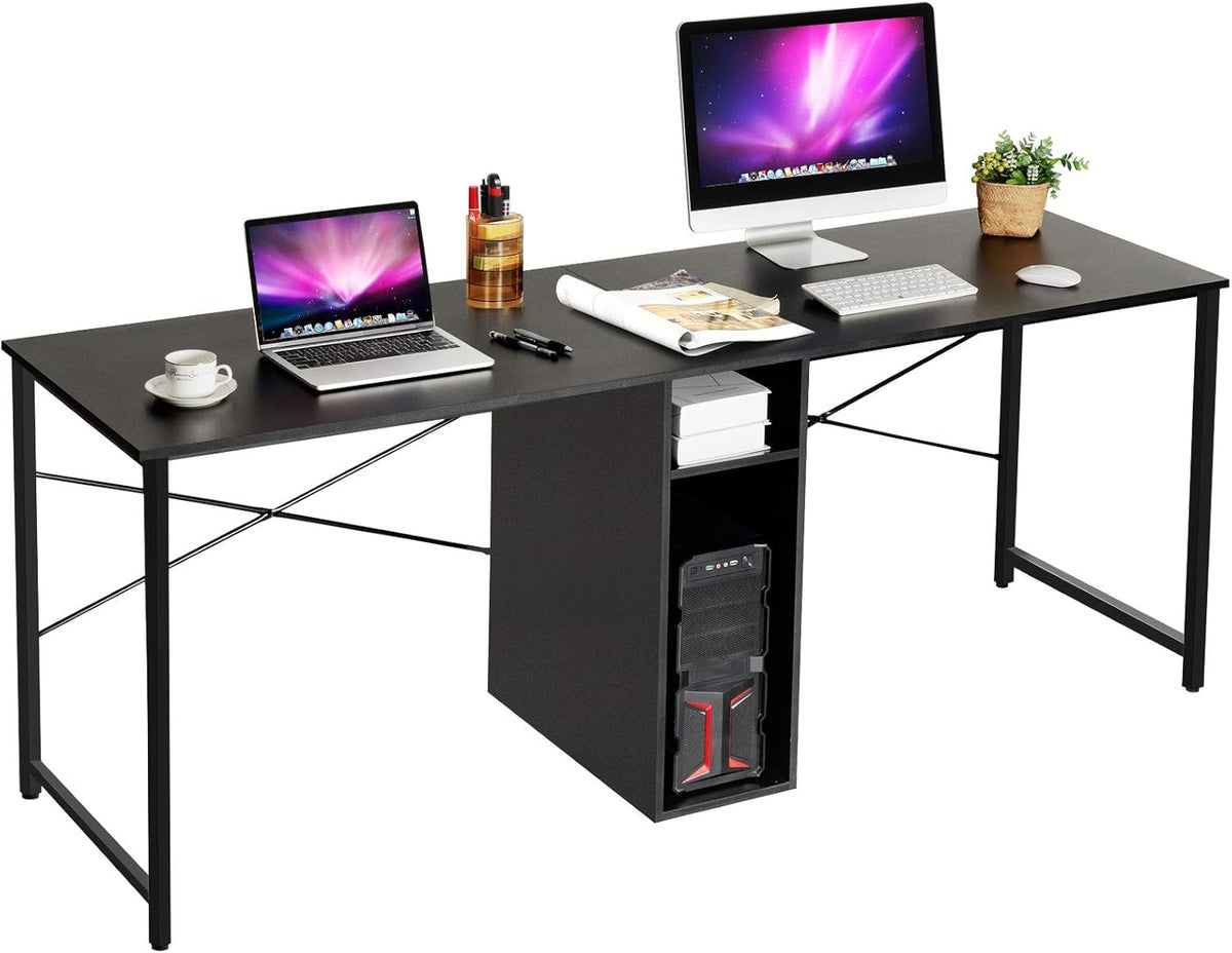 2-Person Desk with Storage & Cabinet V21125
