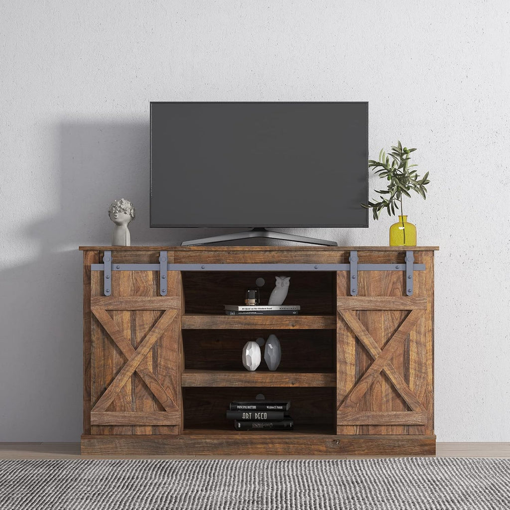 Walnut Wood TV Stand with Storage Cabinet N2306