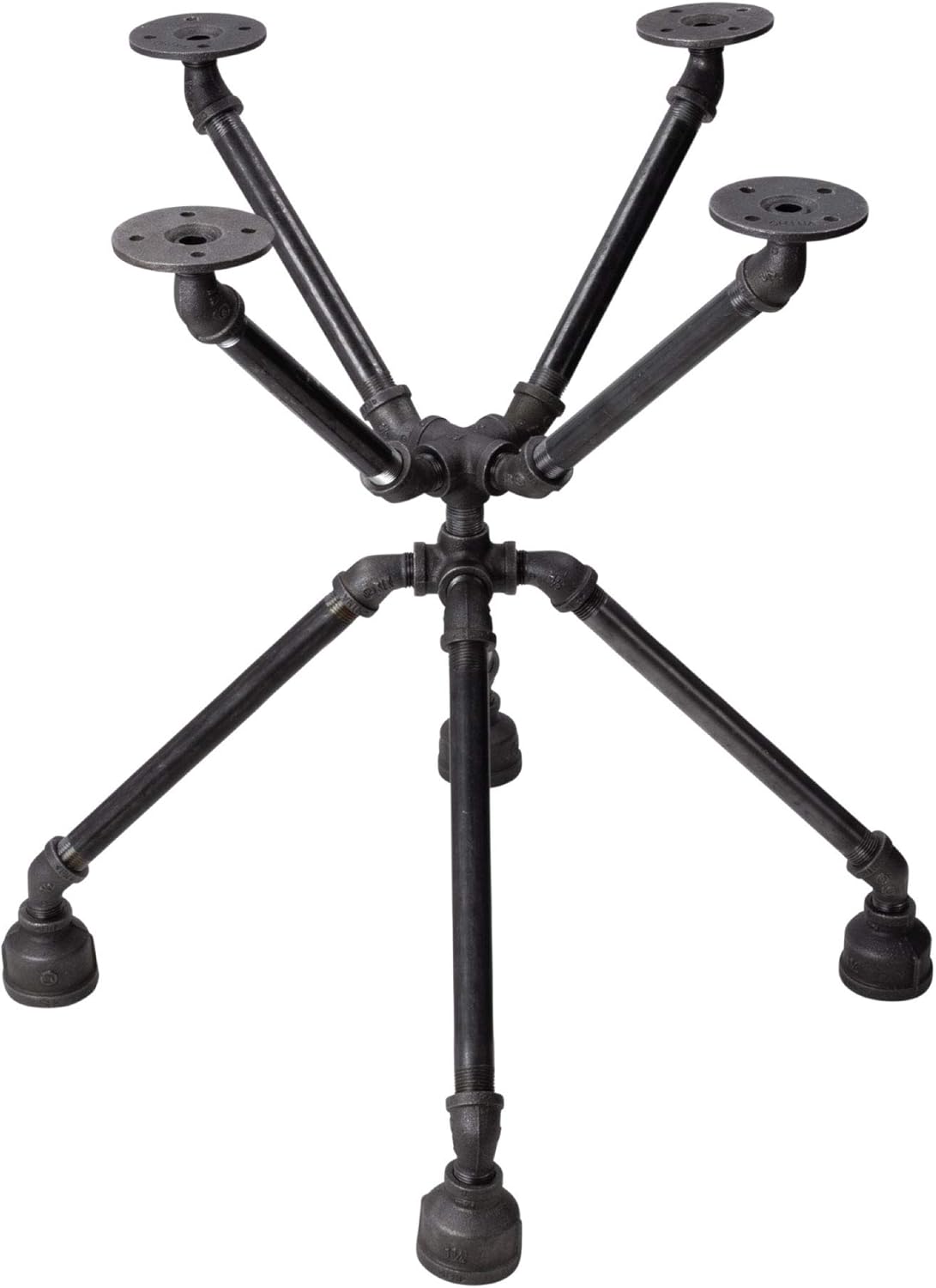 Industrial Pipe Table Leg Set, Dark Grey/Black Steel Metal, Pack of 2 S97233