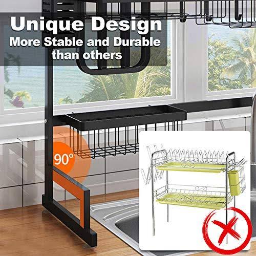 Length Adjustable Stainless Steel Over Sink Rack 2 Tier Shelf I36263