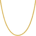 24k Real Gold Plated Rope Chain Necklace F72504