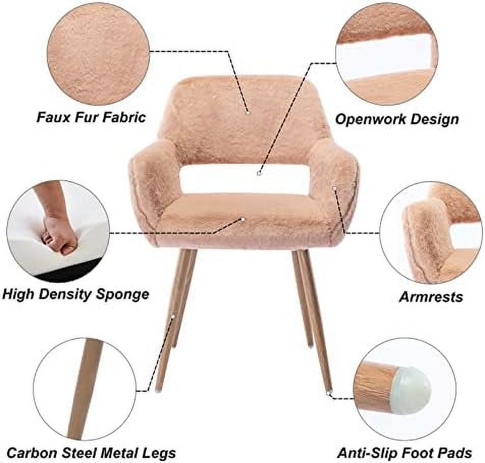 Faux Sherpa Accent Armchair with Metal Legs P135