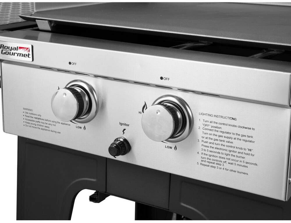 2-Burner BBQ Gas Grill Griddle F1582