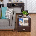 Walnut Open Shelf End Table Q68391